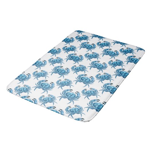 Blue Crabs Classic Coastal Pattern Badmat (Gekanteld)