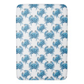 Blue Crabs Classic Coastal Pattern Badmat (Voorkant Verticaal)