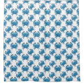 Blue Crabs Classic Coastal Pattern Douchegordijn (Voorkant)