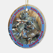 Blue Crabs - Kerstmis in North Carolina Keramisch Ornament (Links)