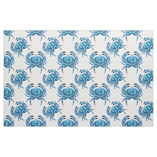 Blue Crabs kustpatroon Stof (Fat Quarter)
