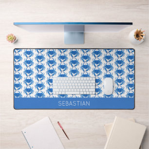 Blue Crabs Seaside Pattern Bureaumat
