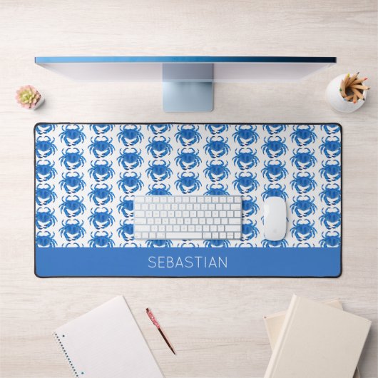 Blue Crabs Seaside Pattern Bureaumat (Kantoor 1)