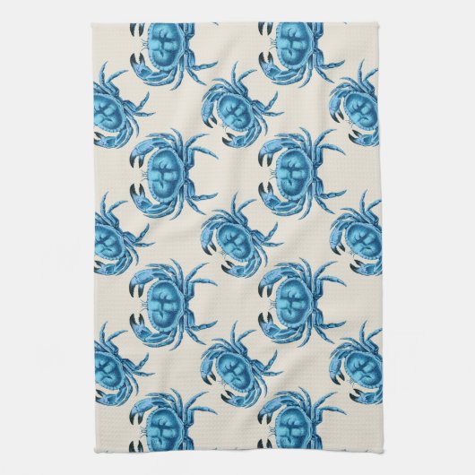 Blue Crabs Seaside Pattern Theedoek (Verticaal)
