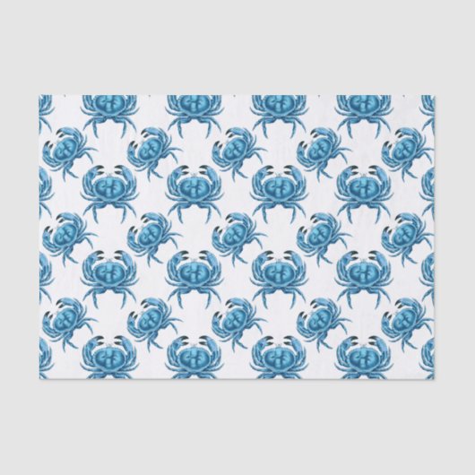 Blue Crabs Seaside Pattern Tissuepapier (Voorkant)