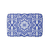 Blue Cracked Ceramic Style Azulejo  Badmat (Voorkant)