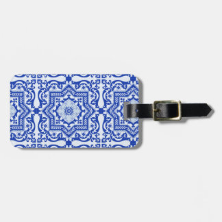 Blue Cracked Ceramic Style Azulejo Bagagelabel