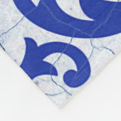 Blue Cracked Ceramic Style Azulejo  Fleece Deken (Hoek)
