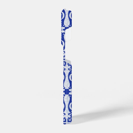 Blue Cracked Ceramic Style Azulejo  iPhone Hoesje (Linkerkant)