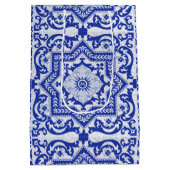 Blue Cracked Ceramic Style Azulejo Medium Cadeauzakje (Achterkant)