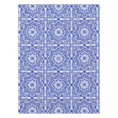 Blue Cracked Ceramic Style Azulejo  Tafelkleed (Voorkant)