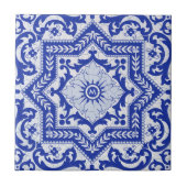 Blue Cracked Ceramic Style Azulejo  Tegeltje (Voorkant)