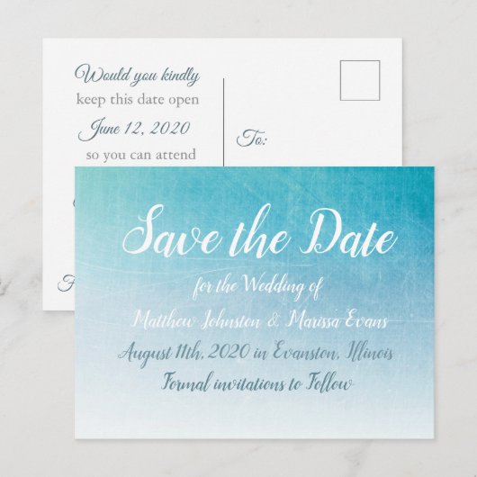 Blue Crackle op maat gesneden Sla het Briefkaart D (Voorkant / Achterkant)