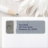 Blue Crackle Paint Let Address Label (Insitu)