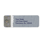 Blue Crackle Paint Let Address Label (Voorkant)