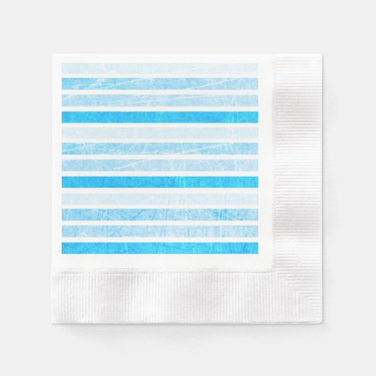 Blue Crackle Striped Paper Cocktail Napkins Servet (Voorkant)