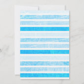 Blue Crackle Striped Weduwuitnodigingen Kaart (Achterkant)