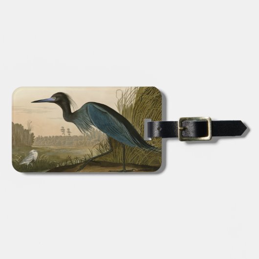 Blue Crane Heron Audubon Painting Bagagelabel (Voorkant horizontaal)