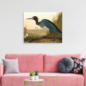 Blue Crane Heron Audubon Painting Canvas Afdruk (Insitu (Woonkamer))