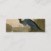 Blue Crane Heron Audubon Painting Mini Visitekaartje (Achterkant)