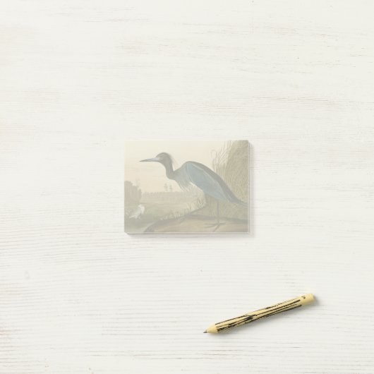 Blue Crane Heron Audubon Painting Post-it® Notes (Op bureau)