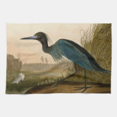 Blue Crane Heron Audubon Painting Theedoek (Horizontaal)