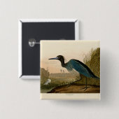 Blue Crane Heron Audubon Painting Vierkante Button 5,1 Cm (Voorkant /achterkant)