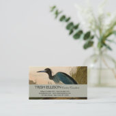 Blue Crane Heron Audubon Painting Visitekaartje (Staand voorkant)
