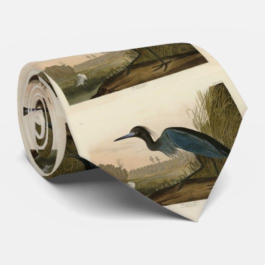 Blue Crane, Heron, van Audubon's Birds of America Stropdas (Opgerold)
