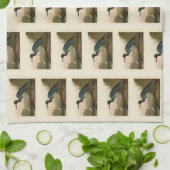 Blue Crane, Heron, van Audubon's Birds of America Theedoek (Gevouwen)