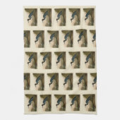 Blue Crane, Heron, van Audubon's Birds of America Theedoek (Verticaal)