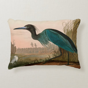 Blue Crane of Heron Birds of America Audubon Print Accent Kussen