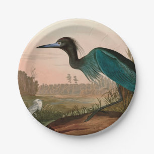 Blue Crane of Heron Birds of America Audubon Print Papieren Bordje