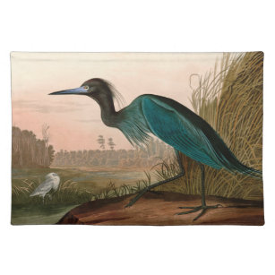 Blue Crane of Heron Birds of America Audubon Print Placemat
