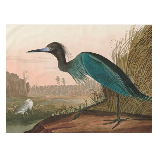 Blue Crane of Heron Birds of America Audubon Print Tafelkleed (Voorkant (Horizontaal))