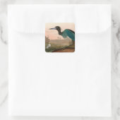 Blue Crane of Heron Birds of America Audubon Print Vierkante Sticker (Tas)