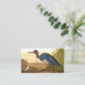 Blue Crane of Heron van John James Audubon Visitekaartje (Staand voorkant)