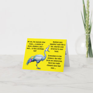 Blue Crane's Verjaardag Pet Dilemma Kaart