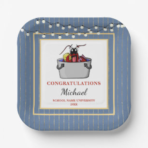 Blue Crawfish Boil BBQ Graduparty Papieren Bordje