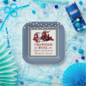 Blue Crawfish Boil Pas getrouwd of Engagement Part Papieren Bordje (Feest)