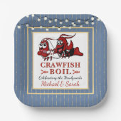 Blue Crawfish Boil Pas getrouwd of Engagement Part Papieren Bordje (Voorkant)