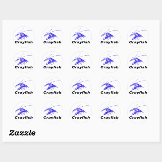 blue crayfish ronde sticker (Vel)