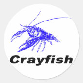 blue crayfish ronde sticker (Voorkant)