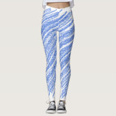Blue Crayon Style Artwork Leggings (Voorkant)