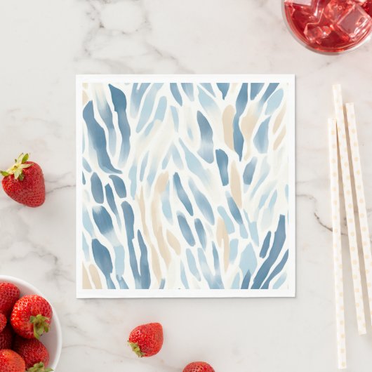 Blue Cream Abstract strand Servet (Insitu)