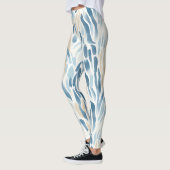 Blue Cream Abstracte dierenprint Leggings (Links)