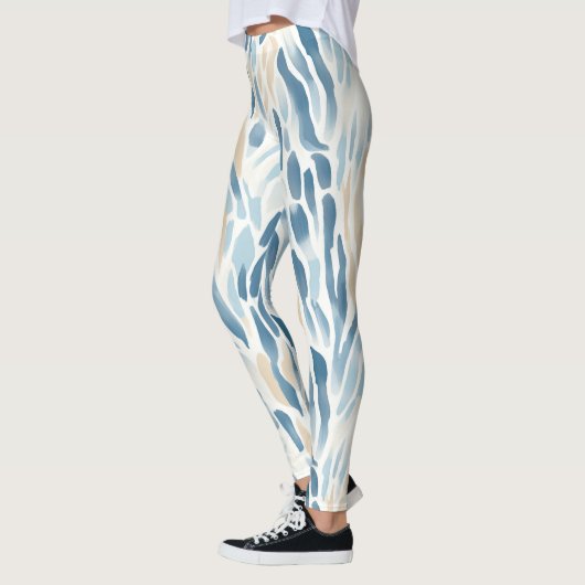 Blue Cream Abstracte dierenprint Leggings (Links)