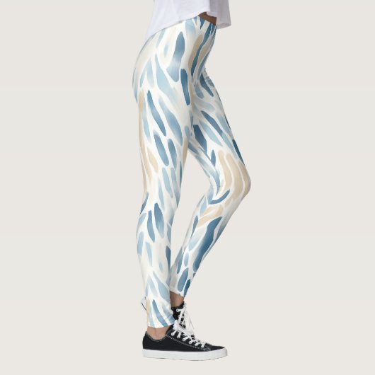 Blue Cream Abstracte dierenprint Leggings (Rechts)