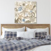 Blue Cream Beach schelpen Ocean Fish Canvas Afdruk (Insitu (Slaapkamer))