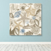 Blue Cream Beach schelpen Ocean Fish Canvas Afdruk (Insitu (Houten vloer))